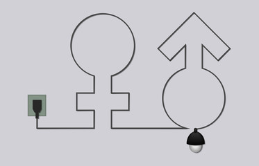 male and female light background