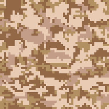 Seamless Digital Desert Camouflage pattern vector