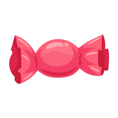 Strawberry parfait dessert in a shiny glass, cartoon vector illustration isolated on white background. Strawberry and yogurt layered dessert, yummy looking sweets