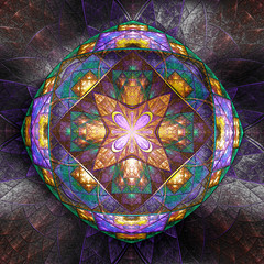 Plastic fractal on leather