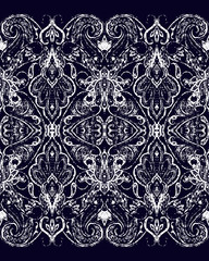 Paisley seamless pattern, ornamental indian border, decorative motif