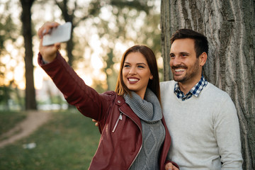 Couple making a selfie together