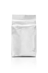 blank packaging foil pouch isolated on white background