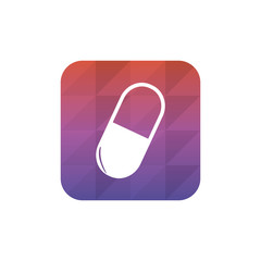 Medical sign shiny button.