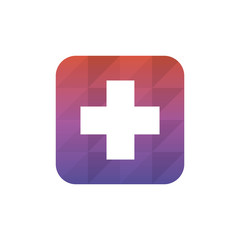 Medical sign shiny button.