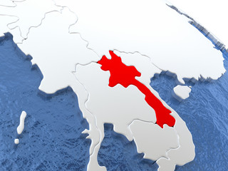 Fototapeta premium Laos on globe