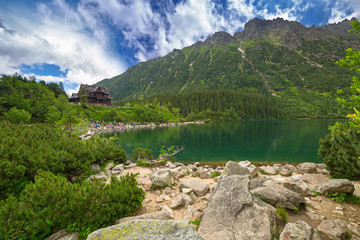 Naklejka na ściany i meble Eye of the Sea lake in Tatra mountains, Poland