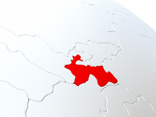 Tajikistan on globe