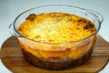 Cottage pie in a casserole