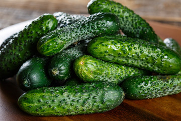 Freshly picked pickles from the garden