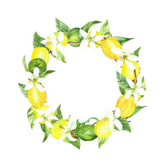 watercolor lemon wreath