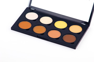 Obraz na płótnie Canvas Makeup Palette / Makeup and Cosmetics /Makeup Palette and tools on a white background