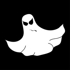 Small white ghost. Vector illustration