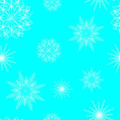 Naklejka na ściany i meble Snowflakes seamless pattern. Winter background