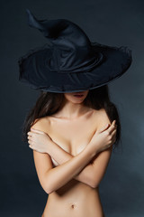 sexy halloween girl in hat