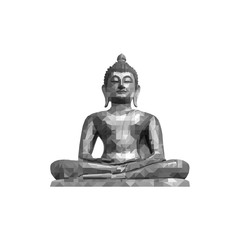 Buddha statue polygon low