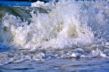 Wave Crashing and Splashing at the Beach