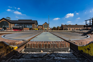 Drehkreuz f&uuml;r Eisenbahn auf der Zeche Zollern in Dortmund, Deutschland