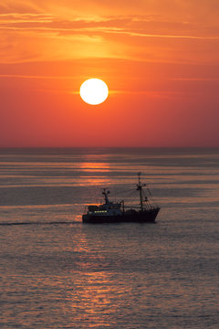 Fishing Trawler - The North Sea - Sunset