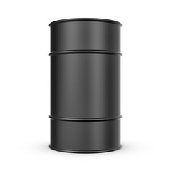 Rendering of black barrel, isolated on a white background