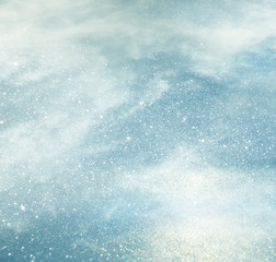 white, light blue and silver abstract bokeh lights