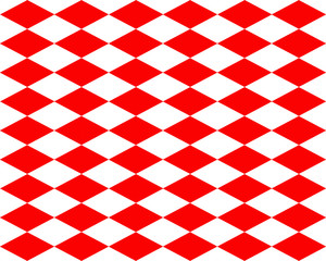 Panel made of alternating lozenges of red and white colors