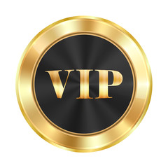 Vector medal made of gold with a black glossy background and gol © Sergio 