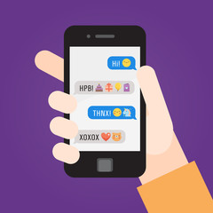 Smartphone in hand. Messages with emoji. Part four.
