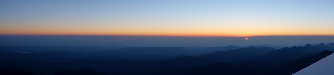 Sunrise and mountain panorama