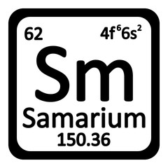 Periodic table element samarium icon.