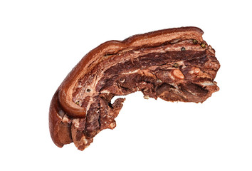 Smoked bacon isolated on a white background