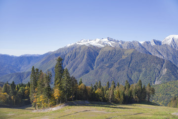Ski resort, autumn view. Russia, Sochi