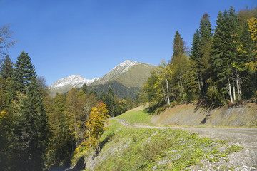 Obraz premium Ski resort, autumn view. Russia, Sochi