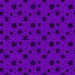 Naklejka na ściany i meble Christmas or new year seamless pattern ,black snowflakes on the purple background