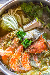 Seafood hot pot