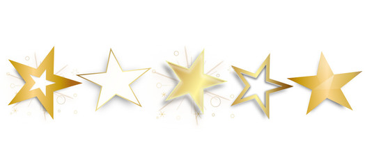 Fototapeta premium Stern Sterne Gold Reihe Banner Band 