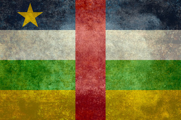 Central African Republic flag with worn distressed textures