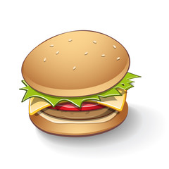 Tasty Burger Cartoon