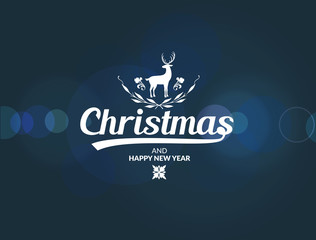 Merry Christmas lettering typography. Handwriting text design wi