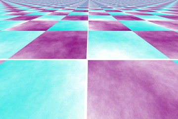 Illustration of a purple and cyan perspective background