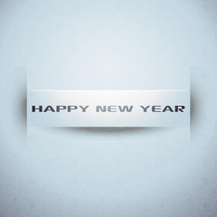 Happy New Year Greeting card with Geometric background. Holiday Vector Illustration.