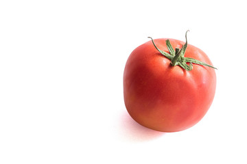 Fresh red tomato on white background with clipping path