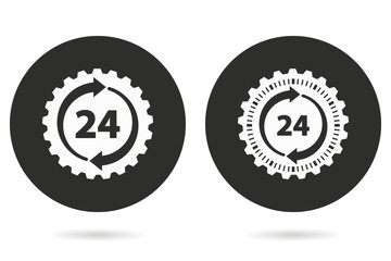 24 hour service - vector icon.