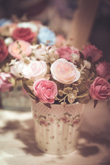 retro vintage style rose pink decoration.