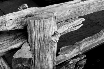 Rustic Fence Black and White