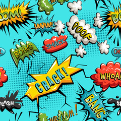Vector seamless pattern of comic speech bubble