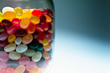 Jellybeans in einem Glastopf