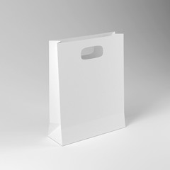 White paper bag 3D rendering illustration