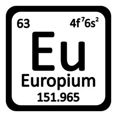Periodic table element europium icon.