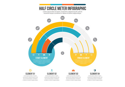 Circular Bar Graph Infographic